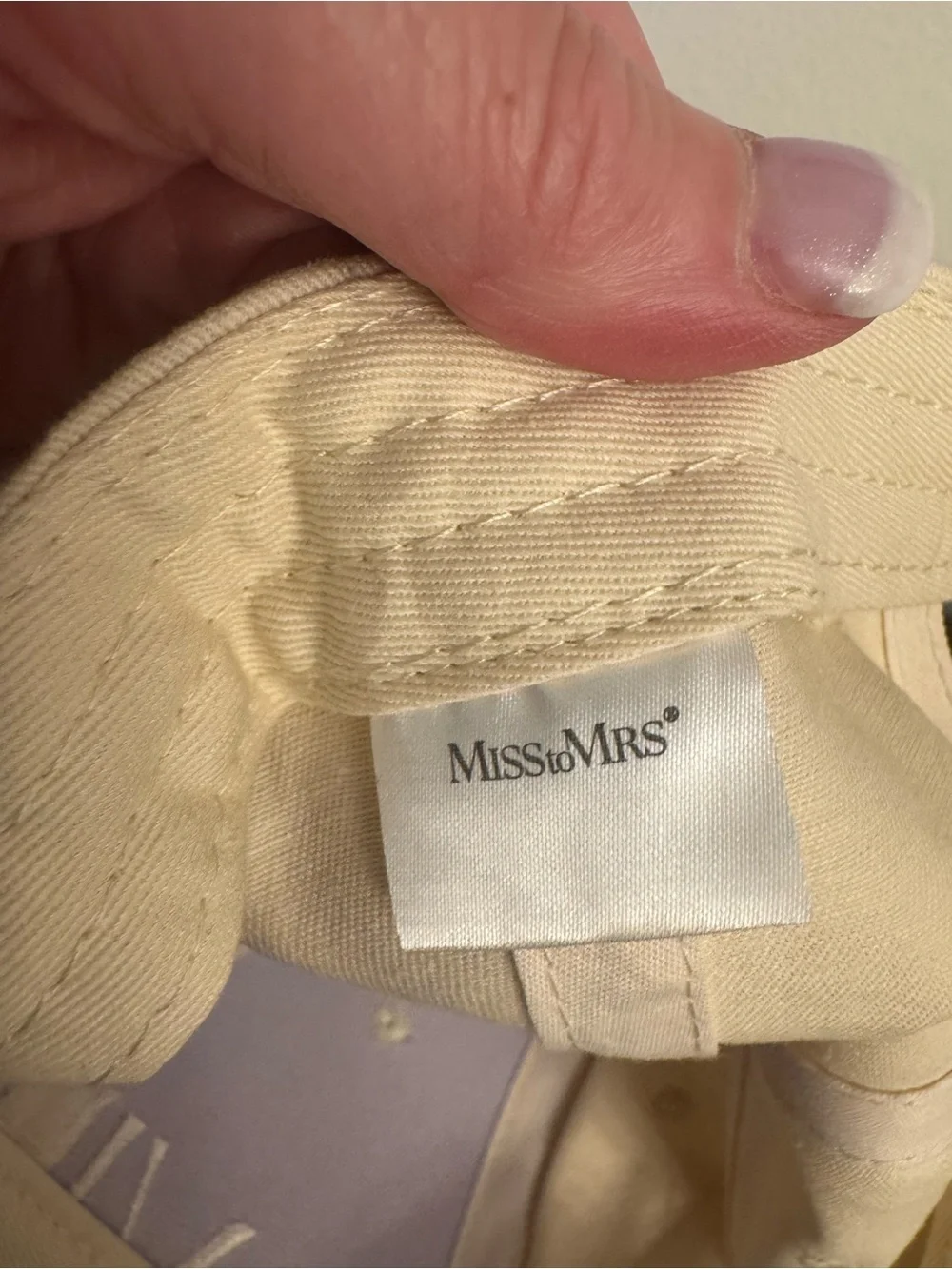 Miss To Mrs Bride&Wifey Embroidered Baseball Cap Hat Set Bundle White Ivory GUC
